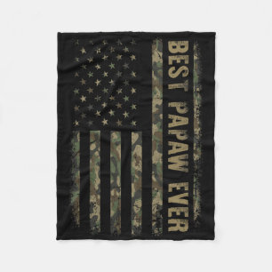 Bester Papaw Aller Camouflage-Amerikanische Flagge Fleecedecke
