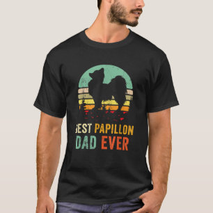 Bester Papillon Vater je Dog Haustier Besitzer Ret T-Shirt