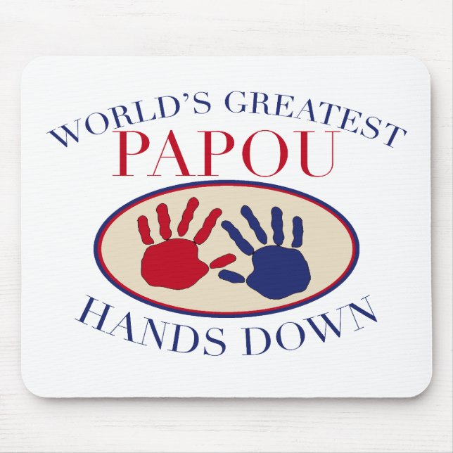 Bester Papou Hands Down Mousepad (Vorne)