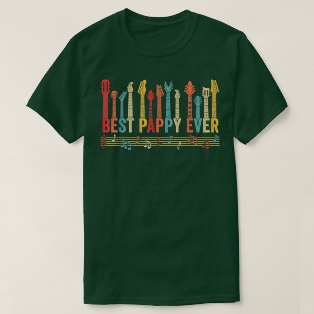 Bester Pappy je Daddy Guitar Vathers Da T-Shirt (Design vorne)