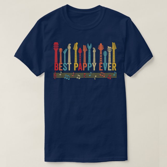 Bester Pappy je Daddy Guitar Vathers Da T-Shirt (Design vorne)