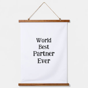 Bester Partner der Welt aller Zeiten Valentinstag  Wandteppich Mit Holzrahmen