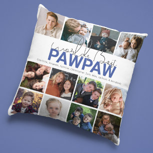 Bester Pawpaw der Welt   Fotocollage-Wurfkissen Kissen