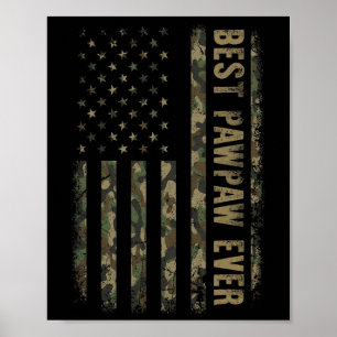Bester Pawpaw je Camouflage American Flag Vater's Poster