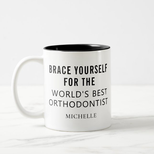Bester Personalisierter orthodontitischer Beruflic Zweifarbige Tasse (Links)