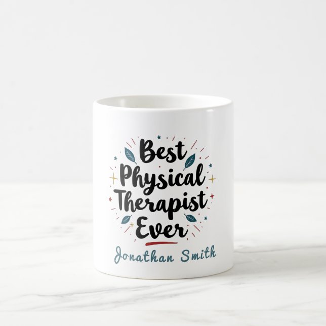 Bester Physiotherapeut aller Zeiten Typografie-Ges Kaffeetasse (Mittel)