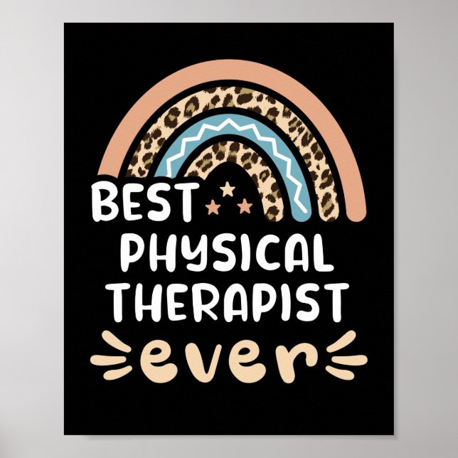 Bester Physiotherapeut je Leopard Rainbow-Geschenk Poster (Vorne)