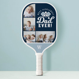 Bester Pickleball-Vater je Personalisiertes 4-Foto Pickleball Schläger
