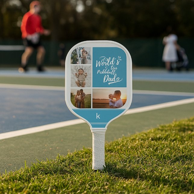 Bester Pickleball-Vater je Personalisiertes 4-Foto Pickleball Schläger (Von Creator hochgeladen)