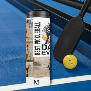 Bester Pickleball-Vater je Personalisiertes 4-Foto Thermosbecher