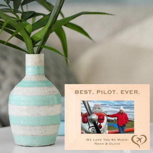 Bester Pilot, einfaches Foto aus Holz, Personalisi Geätzte Rahmen