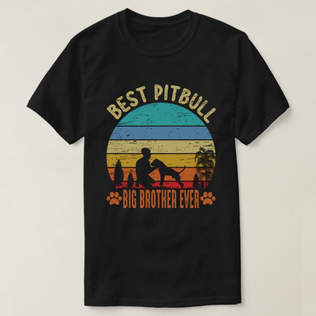 Bester Pitbull BIG BROTHER je Vintag T-Shirt (Design vorne)