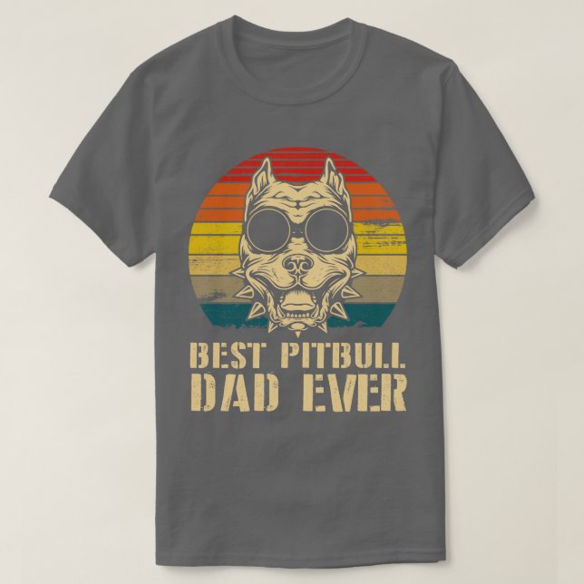 Bester Pitbull Hund Vater je glücklicher Hund Dadd T-Shirt (Design vorne)