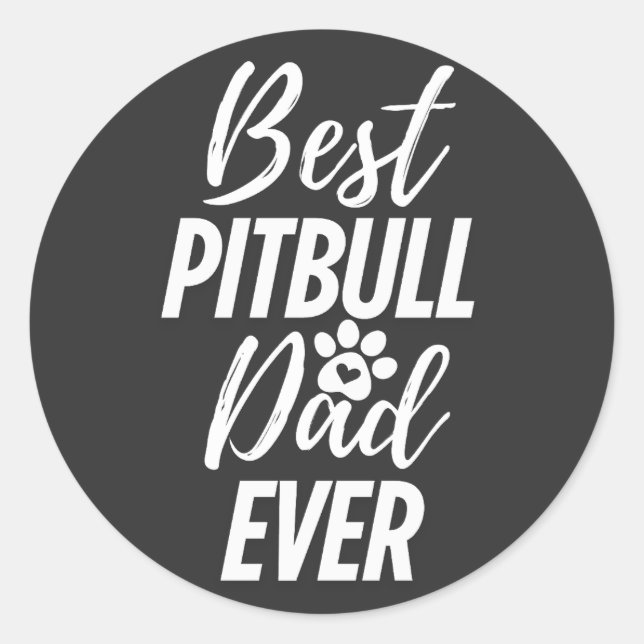Bester Pitbull-Hund-Vater je Runder Aufkleber (Vorderseite)