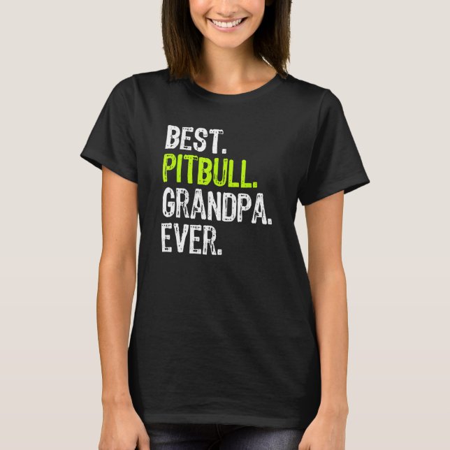 Bester Pitbull Opa je Hund Lover T-Shirt (Vorderseite)