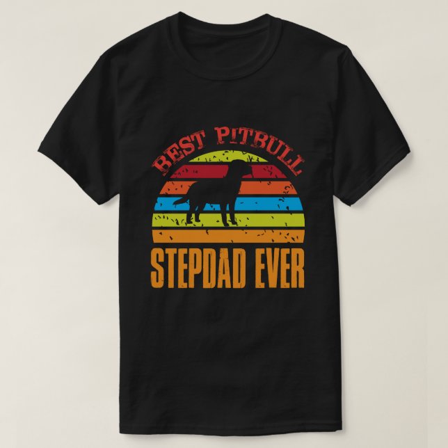 Bester Pitbull STEPDAD je Vintag T-Shirt (Design vorne)