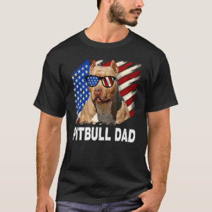Bester Pitbull-Vater Aller Zeiten American Flag 4. T-Shirt