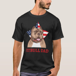 Bester Pitbull-Vater Aller Zeiten American Flag 4. T-Shirt