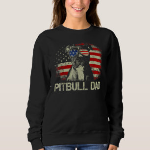 Bester Pitbull-Vater je amerikanische Flagge 4. Ju Sweatshirt