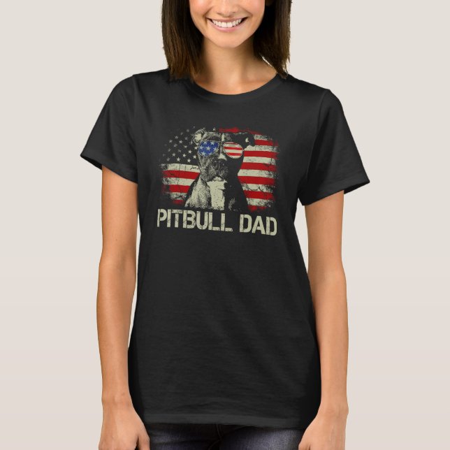Bester Pitbull-Vater je Shirt American Flag 4. J (Vorderseite)