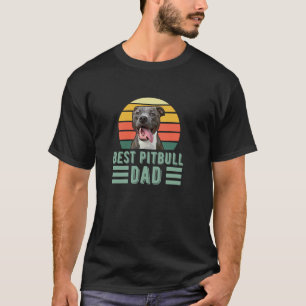Bester Pitbull Vater Retro Niedlicher Hund Lover f T-Shirt