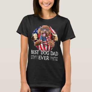 Bester Pitbull-Vater überhaupt Amerikanische Flagg T-Shirt