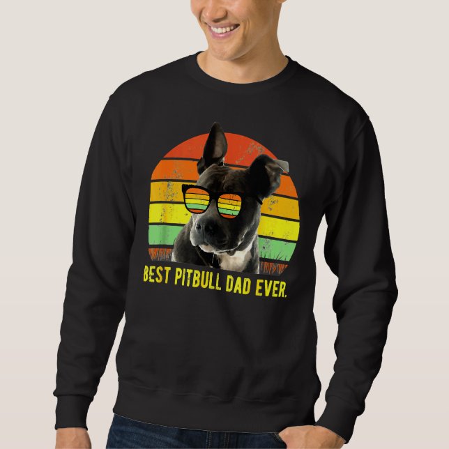 Bester Pitbulle Vater je Niedlich Funny Retro Sonn Sweatshirt (Vorderseite)