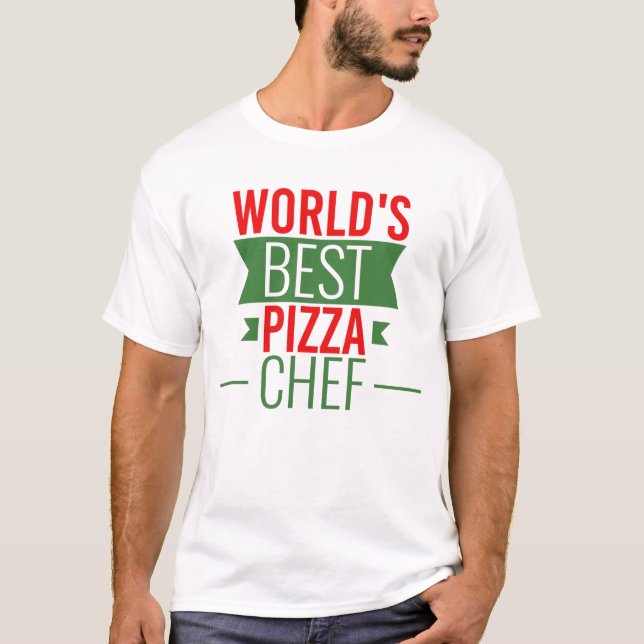 Bester Pizza-Koch    der Welt - Rot-Grün T-Shirt (Vorderseite)