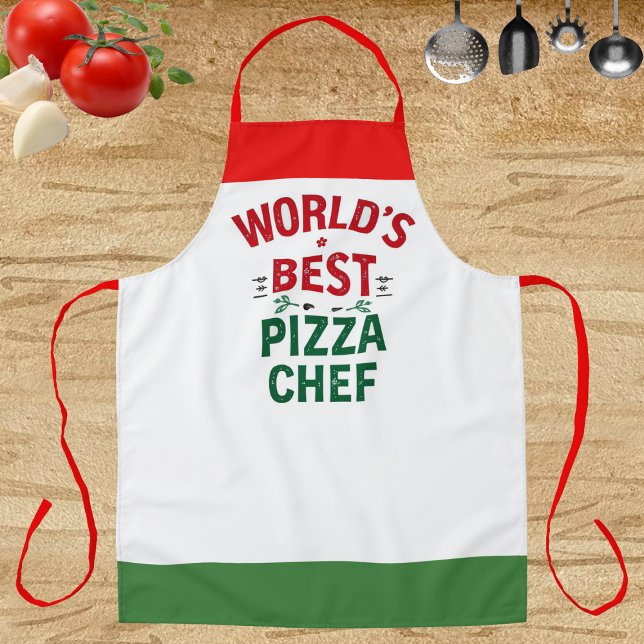 Bester Pizzakoch der Welt - rot weiß grün Schürze (Von Creator hochgeladen)