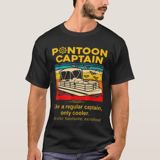 Bester Pontoon Kapitän Definition Pontoon-Boot T-Shirt (Vorderseite)