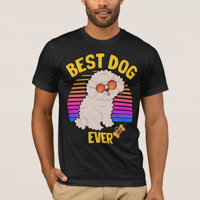 Bester Poodle Hund je Retro T-Shirt (Vorderseite)