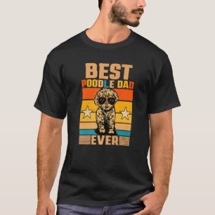 Bester Poodle Vater je Retro Dog Besitzer Hundwand T-Shirt