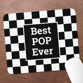 Bester Pop aller Zeiten Schwarz-weißes Karomuster Mousepad
