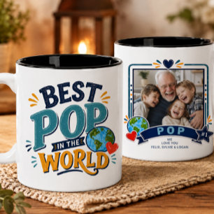 Bester Pop der Welt Foto-Tasse Zweifarbige Tasse
