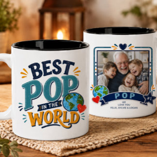 Bester Pop der Welt Foto-Tasse Zweifarbige Tasse