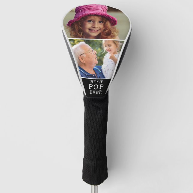 Bester Pop je 2 FotoCollage Personalisiert Golf Headcover (Vorderseite)