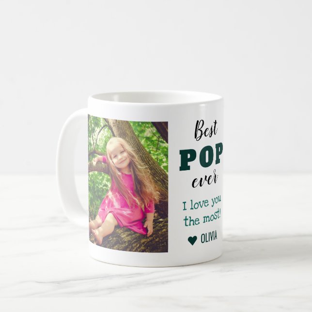 Bester Pop je Liebe Sie das grünste 2-Foto   Kaffeetasse (Vorderseite Links)