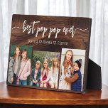 Bester Pop Pop Großoper FotoCollage Fotoplatte<br><div class="desc">Capture die Liebe zwischen Pop Pop und seinen Enkelkindern mit unserem Großvater Großkinder Foto Collage Plaque. Diese personalisierte Gedenktafel beherbergt eine herzerwärmende Collage aus Foto, in der wunderbar die von Papa und seinen geliebten Enkelkindern geteilten wertvollen Momente präsentiert werden. Um die Fotos herum ist der beliebte Titel "Poppy", der dem...</div>
