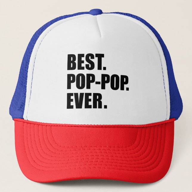 Bester Pop-Pop überhaupt großväterlich Truckerkappe (Vorderseite)