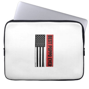Bester Poppo Aller Patriotische Flagge Vintage-Gra Laptopschutzhülle