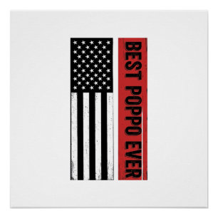 Bester Poppo Aller Patriotischen Flagge Vintage-Gr Poster