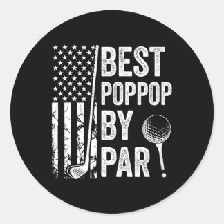 Bester Poppop Von Par Usa Flagge Golf Vatertag Gol Runder Aufkleber