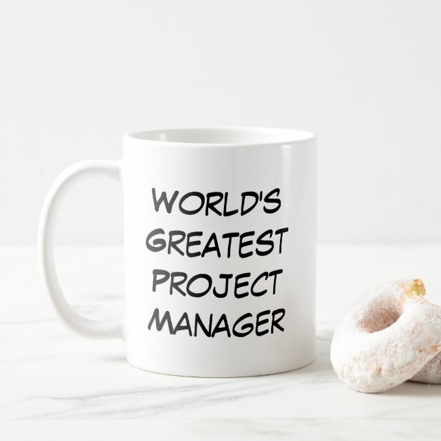 "Bester Projektmanager der Welt" Kaffeetasse (Mit Donut)