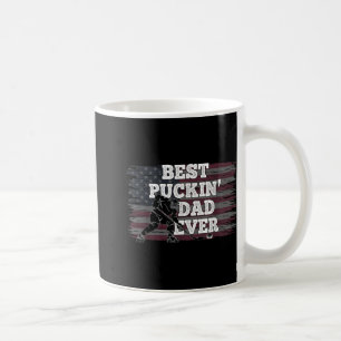 Bester Puckin Vater je Shirt American Flag Hockey Kaffeetasse