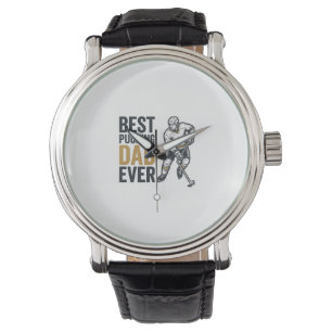 Bester Pucking Papa Aller Hockey Papa Shirt Design Armbanduhr