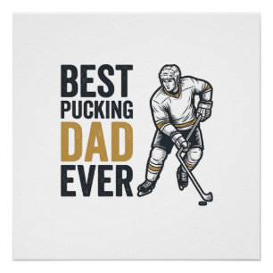 Bester Pucking Papa Aller Hockey Papa Shirt Design Poster