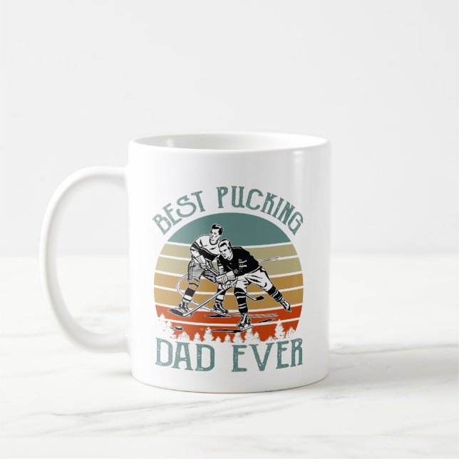 Bester Pucking-Vater je Eishockeytag Kaffeetasse (Links)