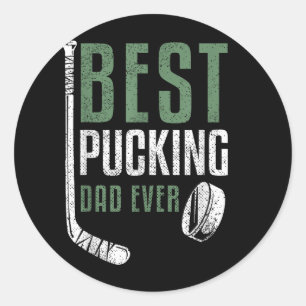 Bester Pucking-Vater je Hockey Daddy Großvater Vät Runder Aufkleber
