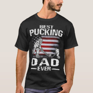 Bester Pucking-VATER je Hockey US Flag Vatertag T-Shirt