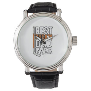 Bester Puck'n Dad Ever Hockey Vater Vector Design_ Armbanduhr